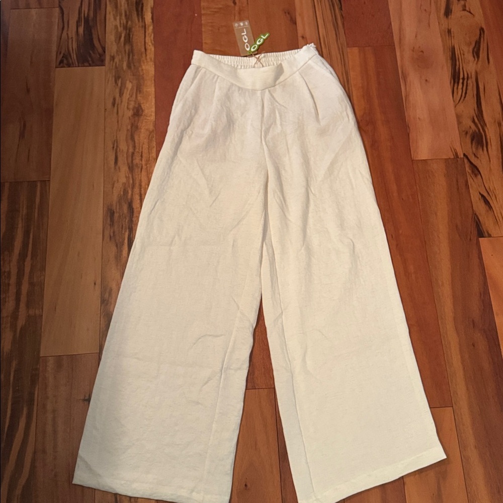 OGL Cream Elastic Waist Pants
